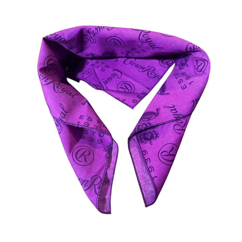Crown Royal ESTD 1939 Bandana Handkerchief Purple Unisex NWOT